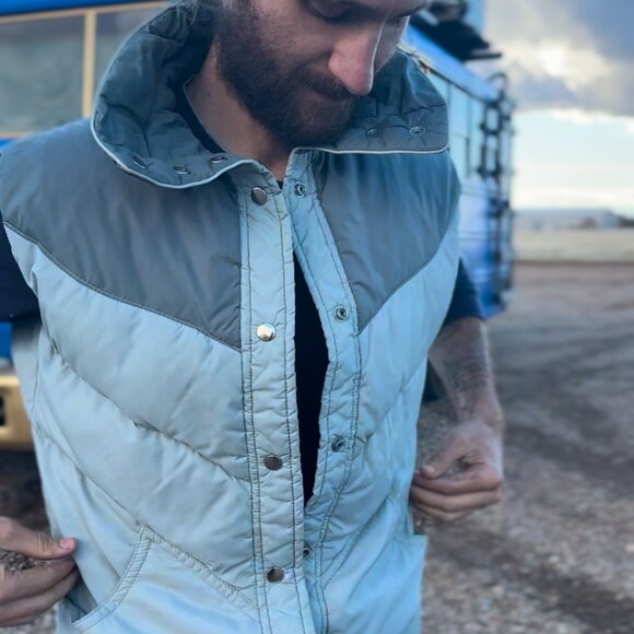 Vintage 80s Futuristic Down Puffy Ski Vest